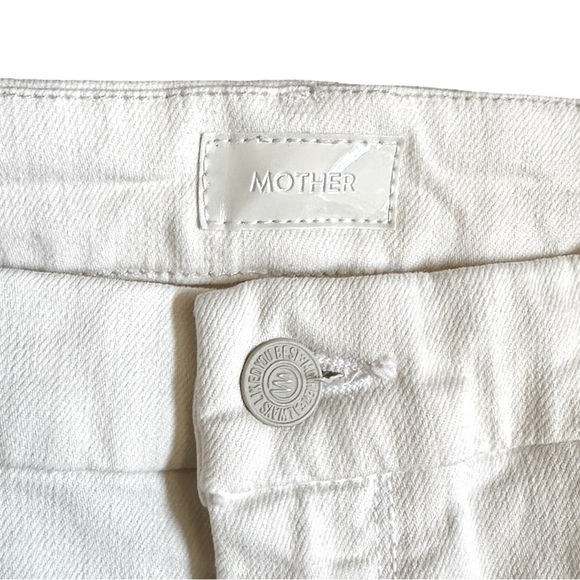 Mother The Looker Ankle Step Fray Jeans Cream Puffs NWT Size 33 High Rise Skinny - Picture 7 of 11